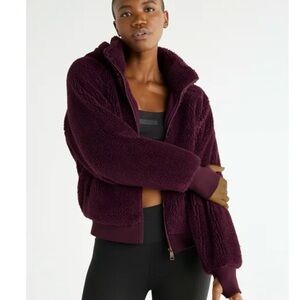 Love & Sports Women’s Faux Sherpa Jacket with Hood, Size XS